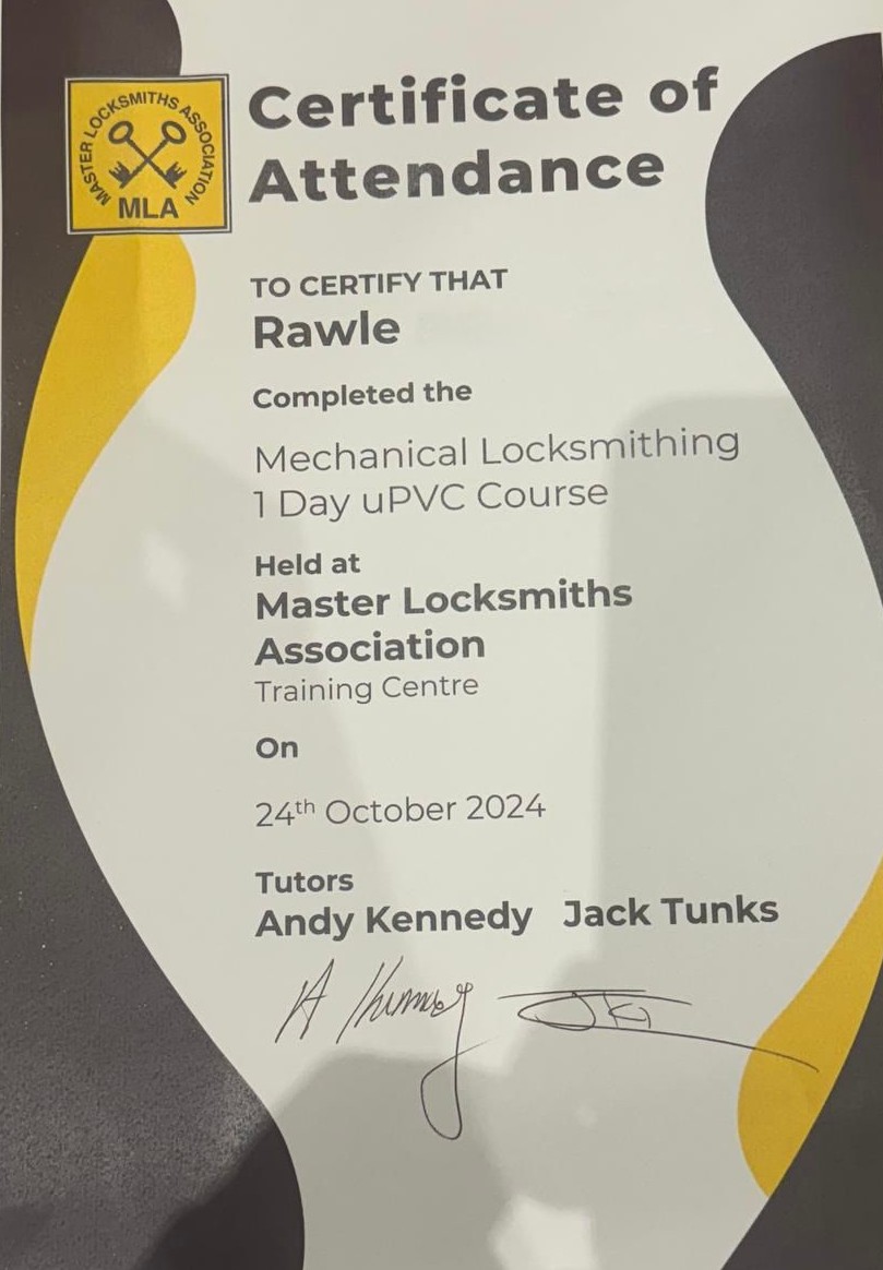 Locksmith Certificate 4
